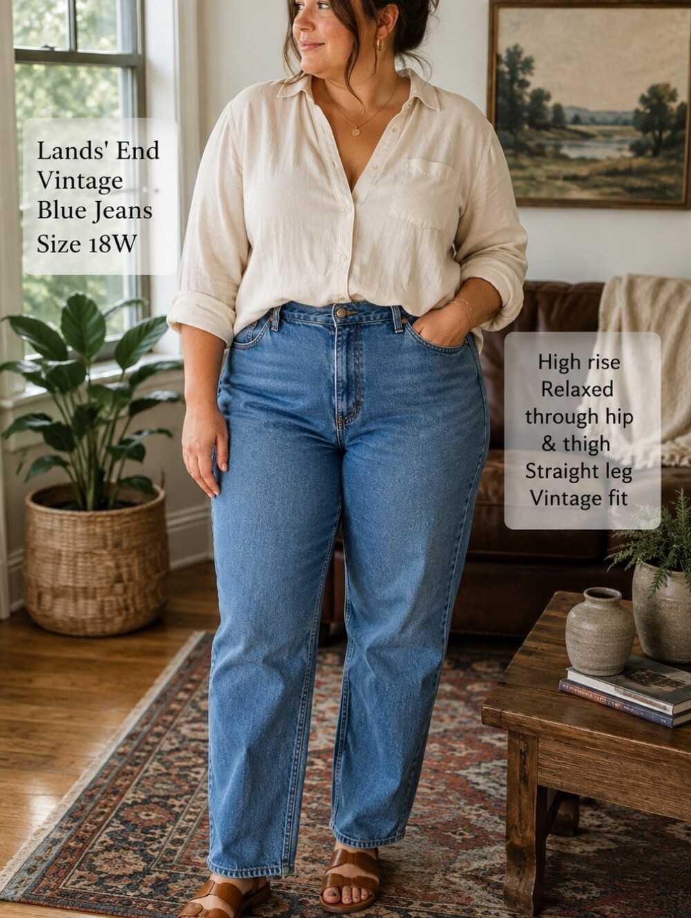 Vintage Lands End Blue Jeans